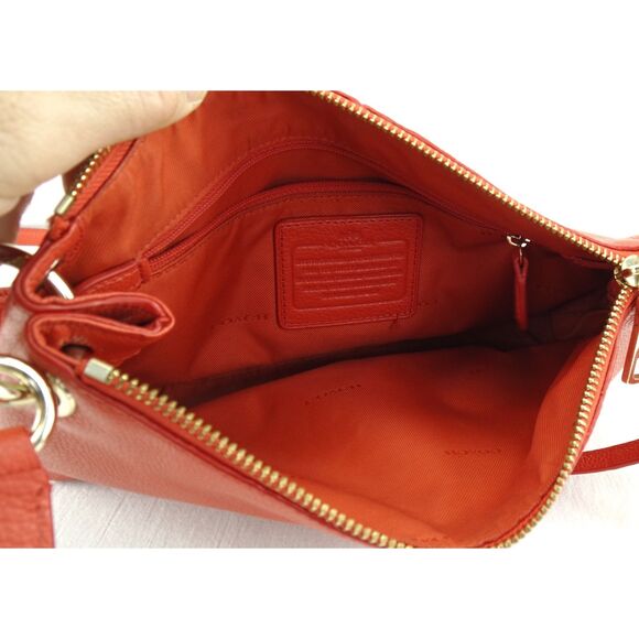 Coach Charley Crossbody Handbag | Orange Leather, F33521, Horse & Carriage - Picture 5 of 10